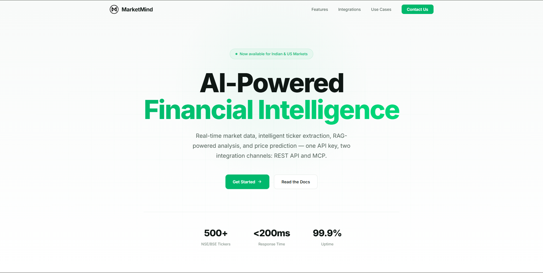 MarketMind Hub website screenshot